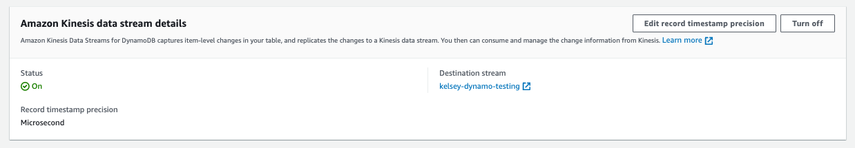 Поток DynamoDB Kinesis