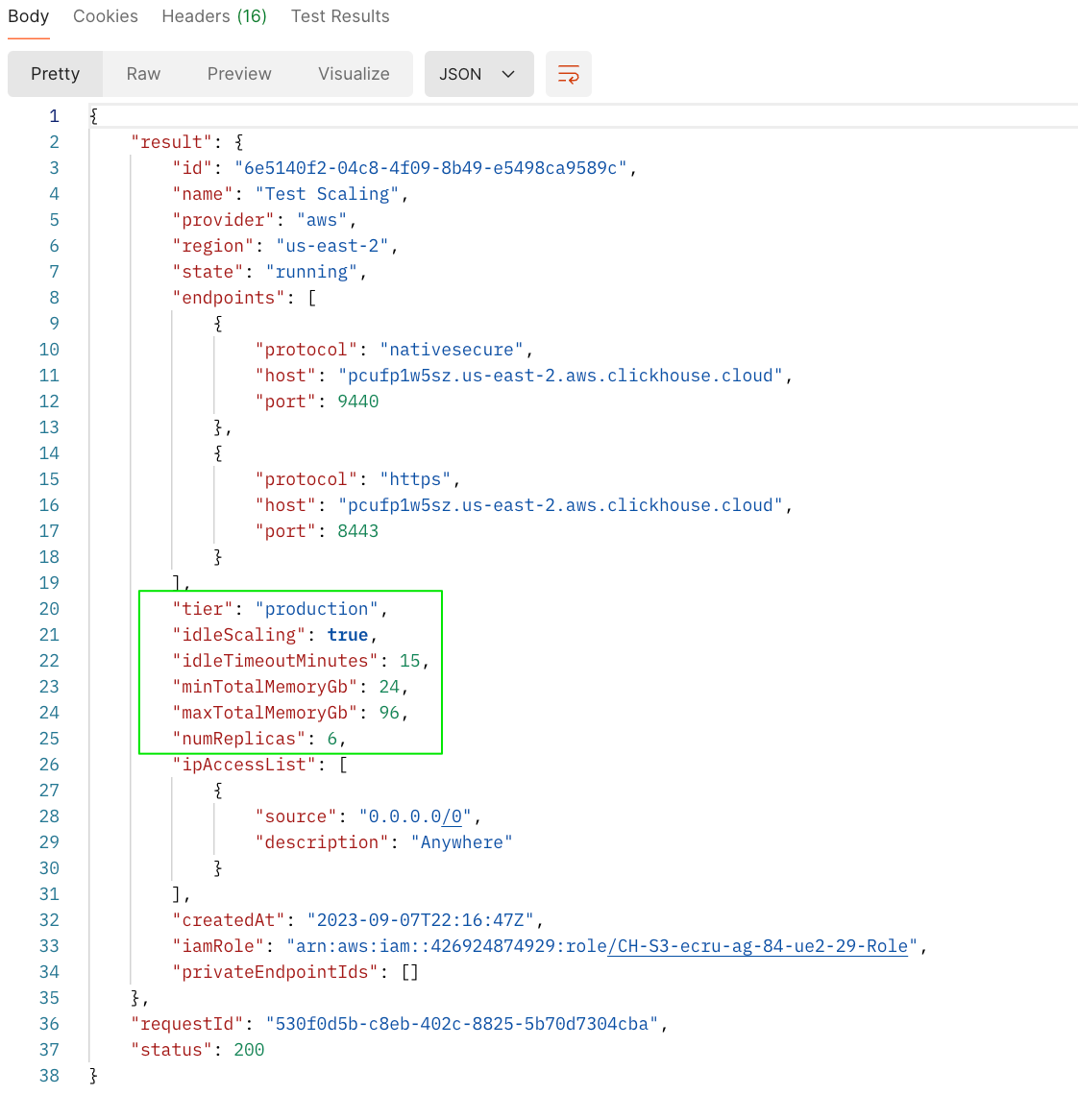 Ответ на запрос PATCH для масштабирования